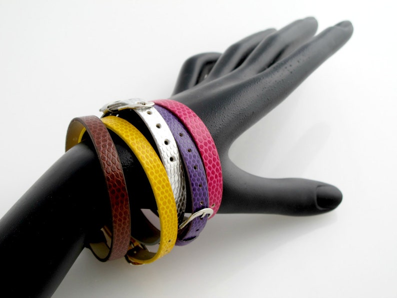 Faux Leather Charm Bracelets. Wristbands. Adjustable. image 1