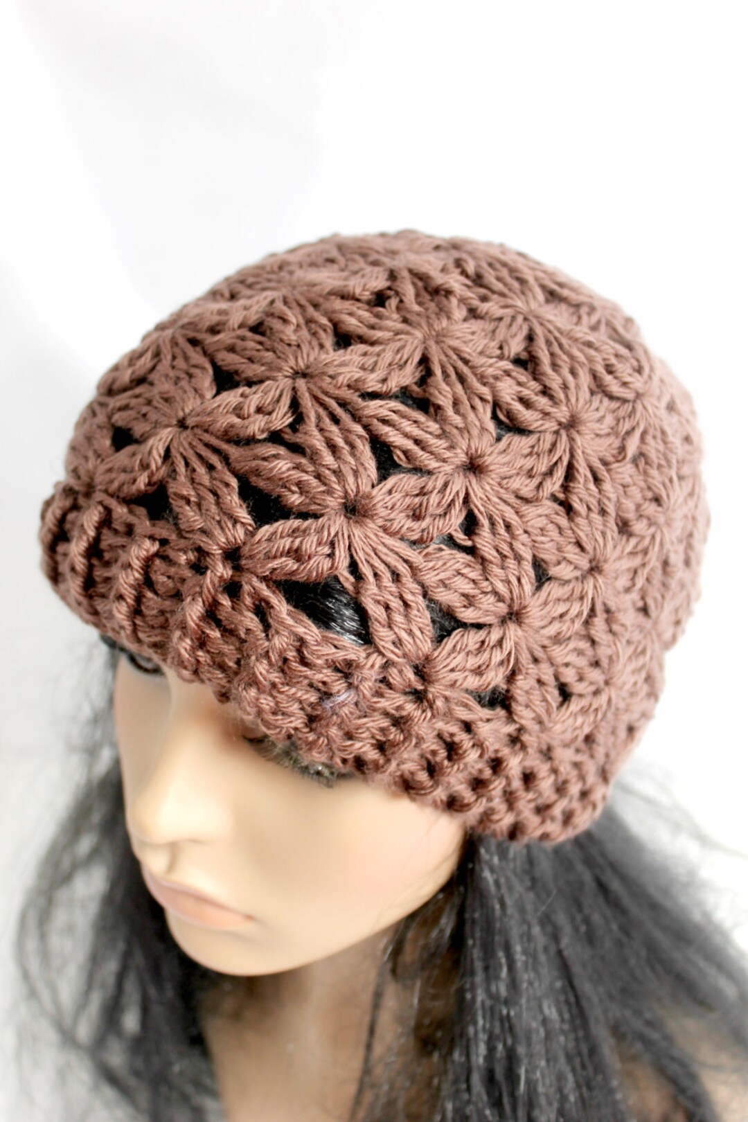 Crocheted Jasmine Flower Beanie. Adult. Hat. Etsy