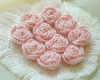 Crocheted Pastel Pink Roses. Flowers. Floral.
