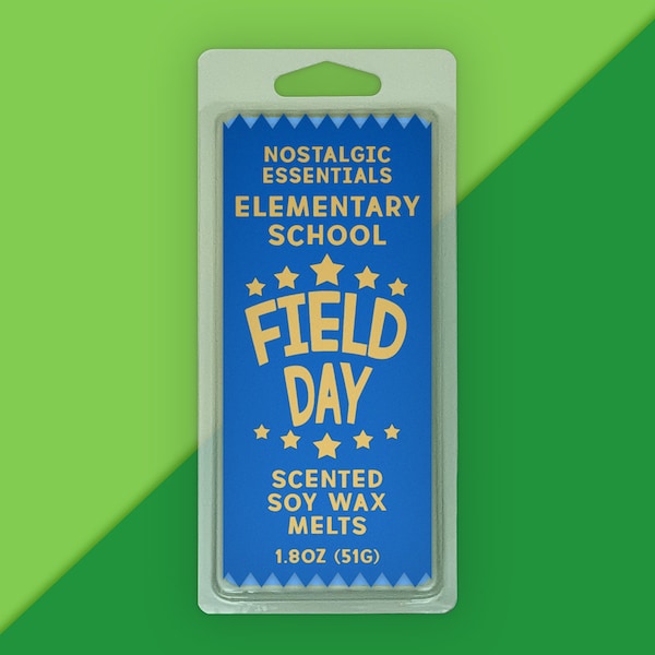 Field Day Soy Wax Melt Snap Bar, Grass Scented Nostalgic Gift for Elementary School Teachers, Holiday Stocking Stuffer,