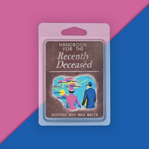 Handbook for the Recently Deceased, Haunted Library Scented Soy Wax Melts, Unique gift for Tim Burton Fan, Beetlejuice, Stocking Stuffer