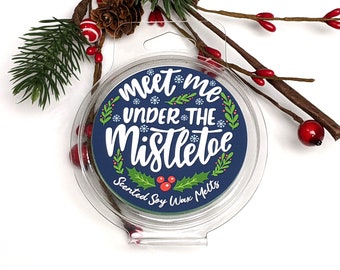 Meet Me Under the Mistletoe Scented Soy Wax Melts, Fir, Camphor, Red Currant, Pine, Cypress, Cardamom, Clove, Stocking Stuffer, Winter Scent