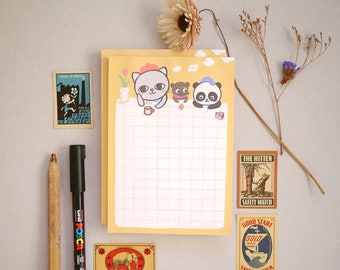 Afternoon day dreaming Notepad - A6 List pad, tear away notepad, Cute Illustration notepad