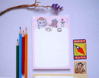 Dim sum buddies Notepad - A6 List pad, tear away notepad, Cute Illustration notepad