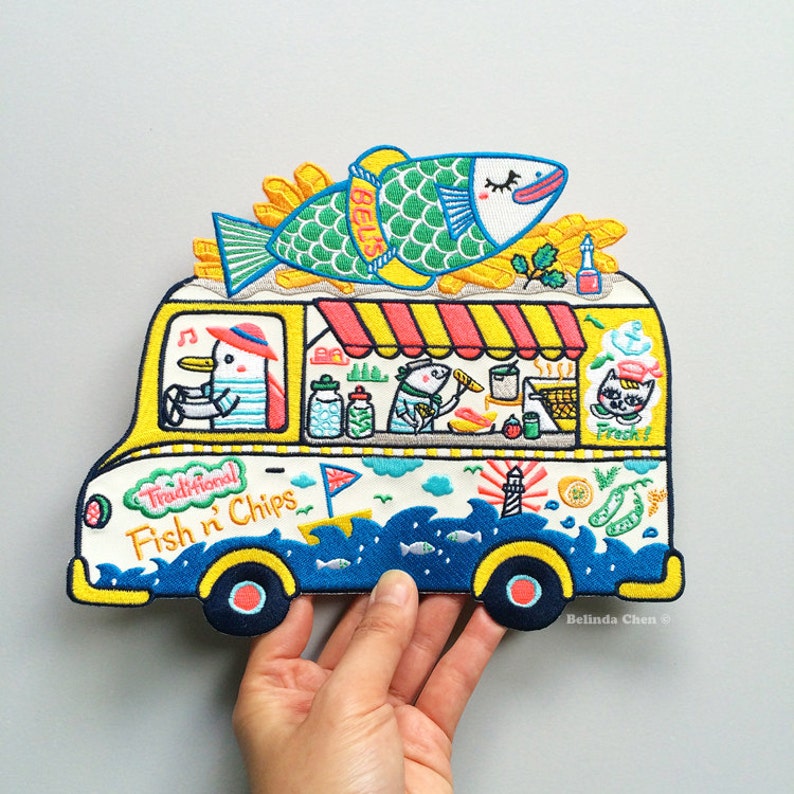 Fish n' Chips Truck XXL Back Patch image 1