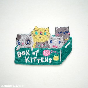 Box of Kittens Iron On Patch