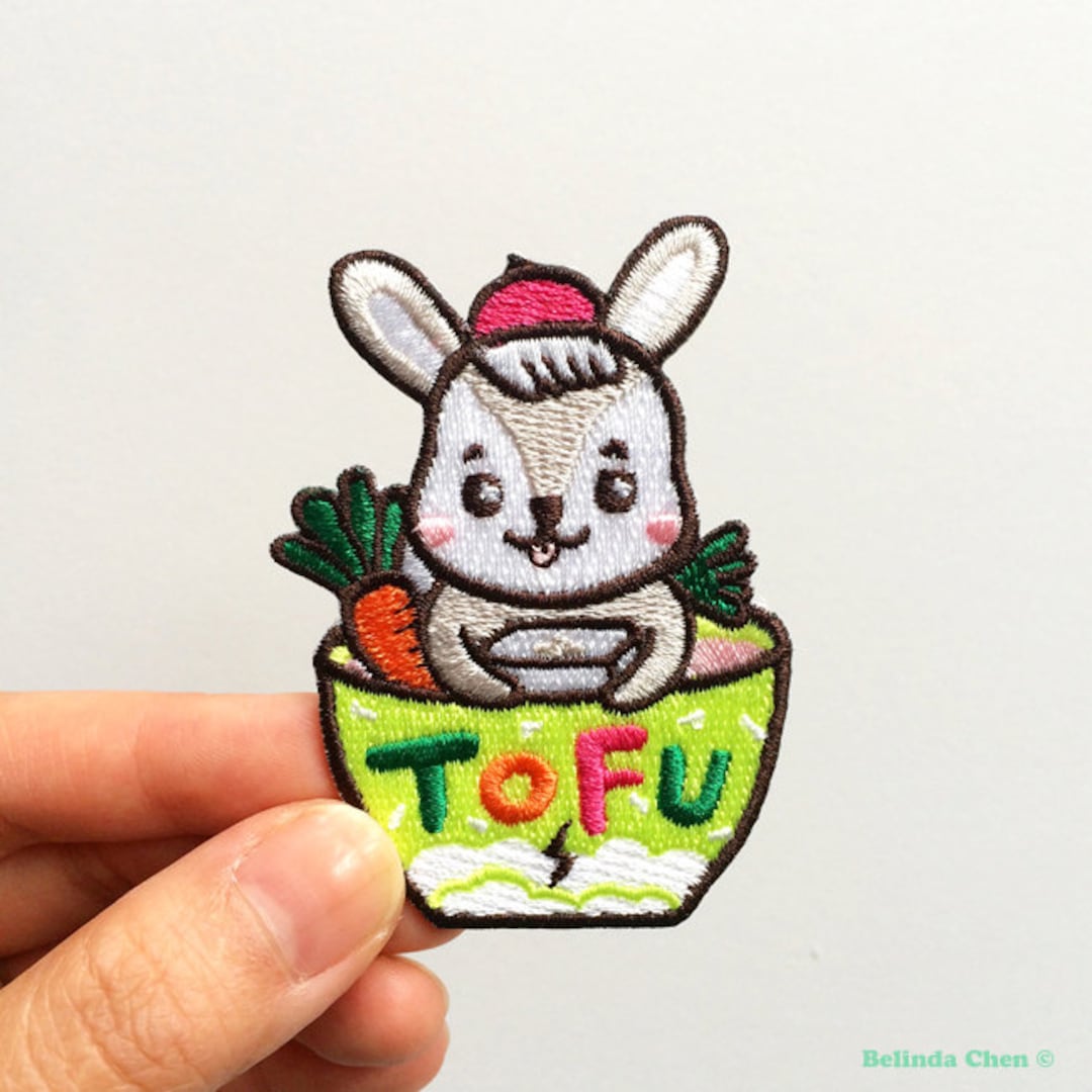 Bunny Tofu Iron on Patch Etsy