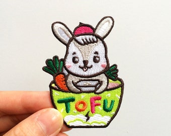 Bunny Tofu Iron On Patch