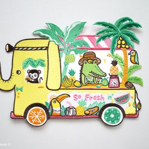 Tropische Früchte Truck XXL Rückenaufnäher
