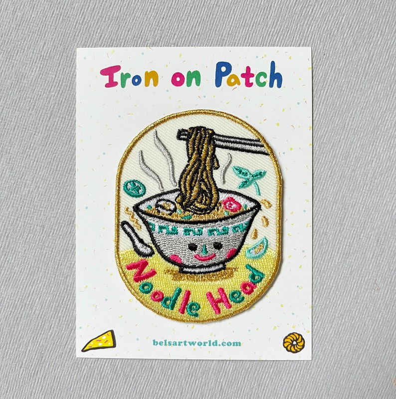 Noodle Head iron on Patch Gold edition image 2