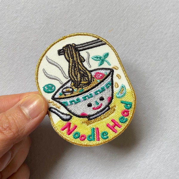 Noodle Head iron on Patch ( Gold edition)