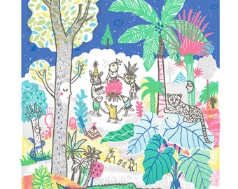 Jungle Story - B2 Original limited edition silk screen print