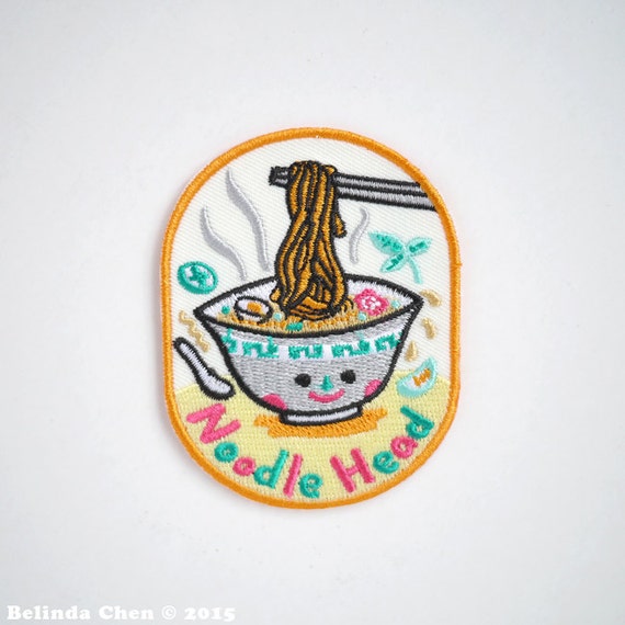 Noodle Head Iron on Patch Etsy