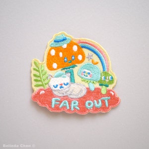 Far Out - Magic mushroom Iron On Patch