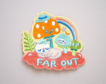 Far Out - Magic mushroom Iron On Patch