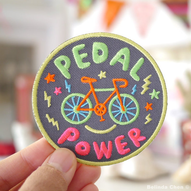 Pedal Power Bike Iron On Patch image 3