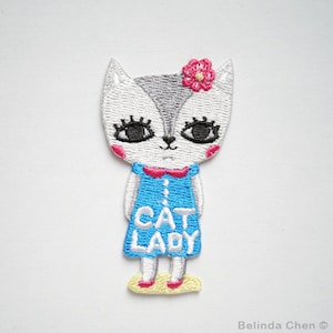 Cat Lady Iron On Patch