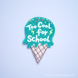Too Cool For School Ice Cream Iron On Patch image 1