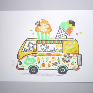 Ice Cream Van - A3 Original limited edition silk screen print