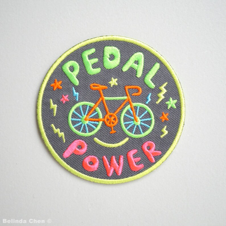 Pedal Power Bike Iron On Patch image 1