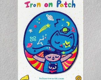 Psychedelic cat Iron On Patch