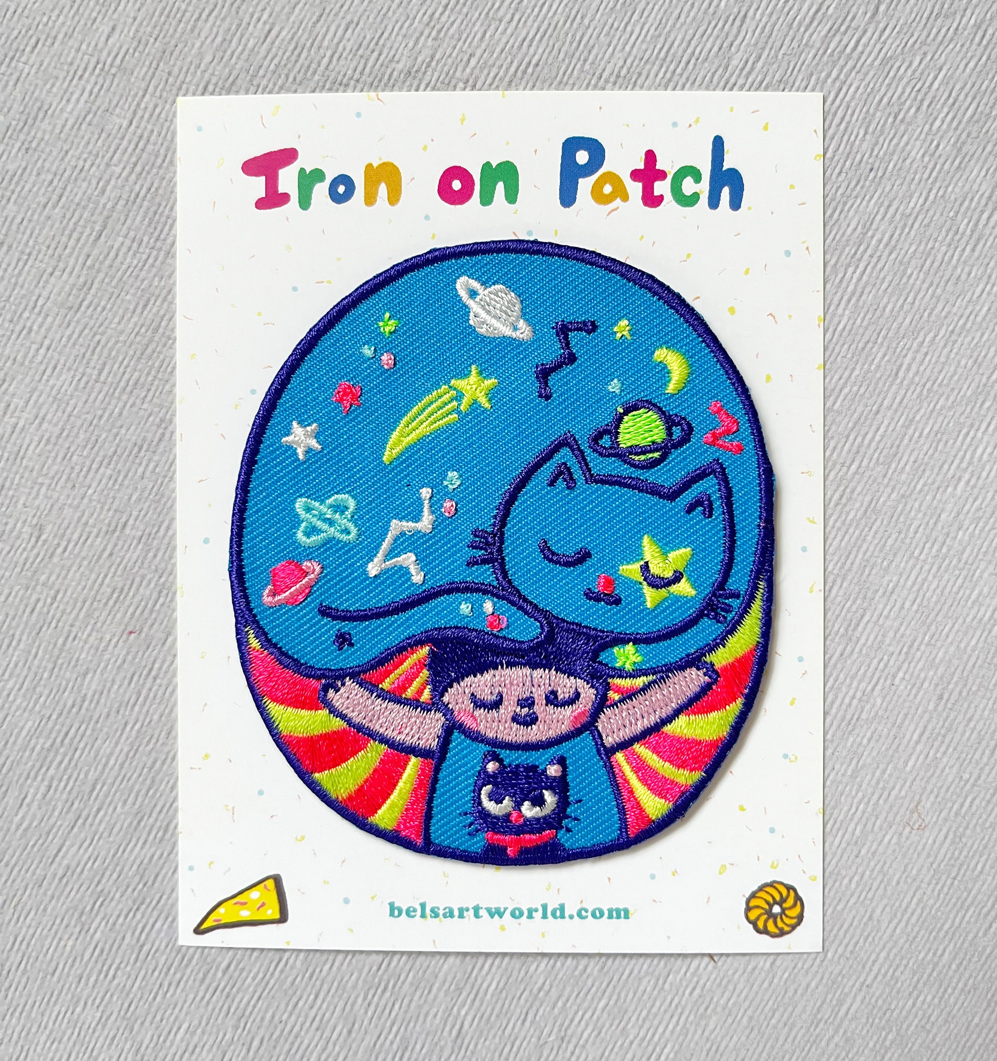 Psychedelic cat Iron On Patch