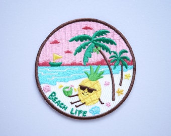 Beach Life Pineapple Iron On Patch