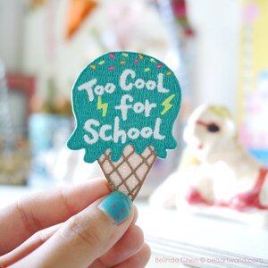 Too Cool For School Ice Cream Iron On Patch image 2