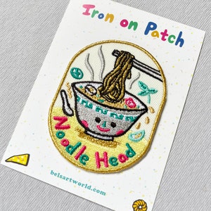 Noodle Head iron on Patch Gold edition image 3