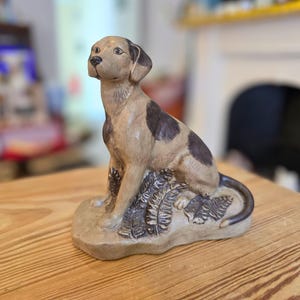 Vintage Poole Pottery Large Stoneware Hound Dog by Barbara Linley Adams - 20cm