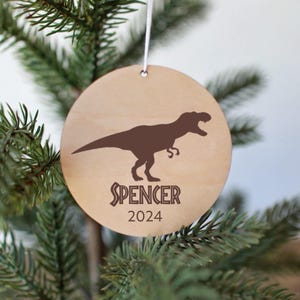 T-Rex, Dinosaur, Wooden Christmas Tree Ornament