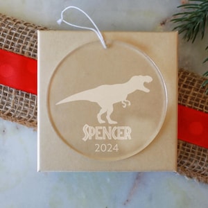 T-Rex, Dinosaur, Acrylic Christmas Tree Ornament