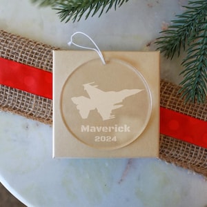 Fighter Jet, Acrylic Christmas Tree Ornament