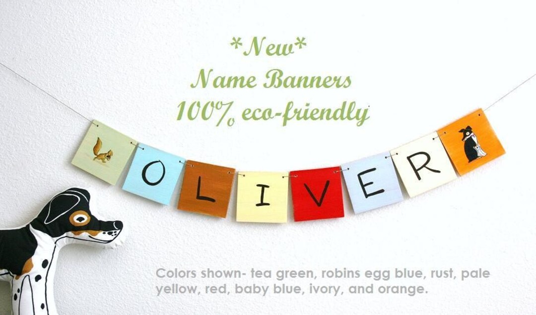 Name Banner, Personalized Wooden Name Banner With 8 Letters, Baby and ...