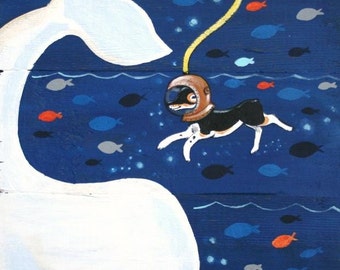 Ocean print, Hawk and the White Whale- PRINT