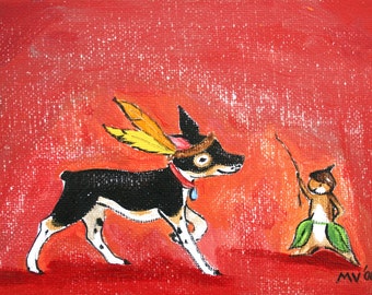 Ein Cowboy und Indianer - PRINT 20x26cm