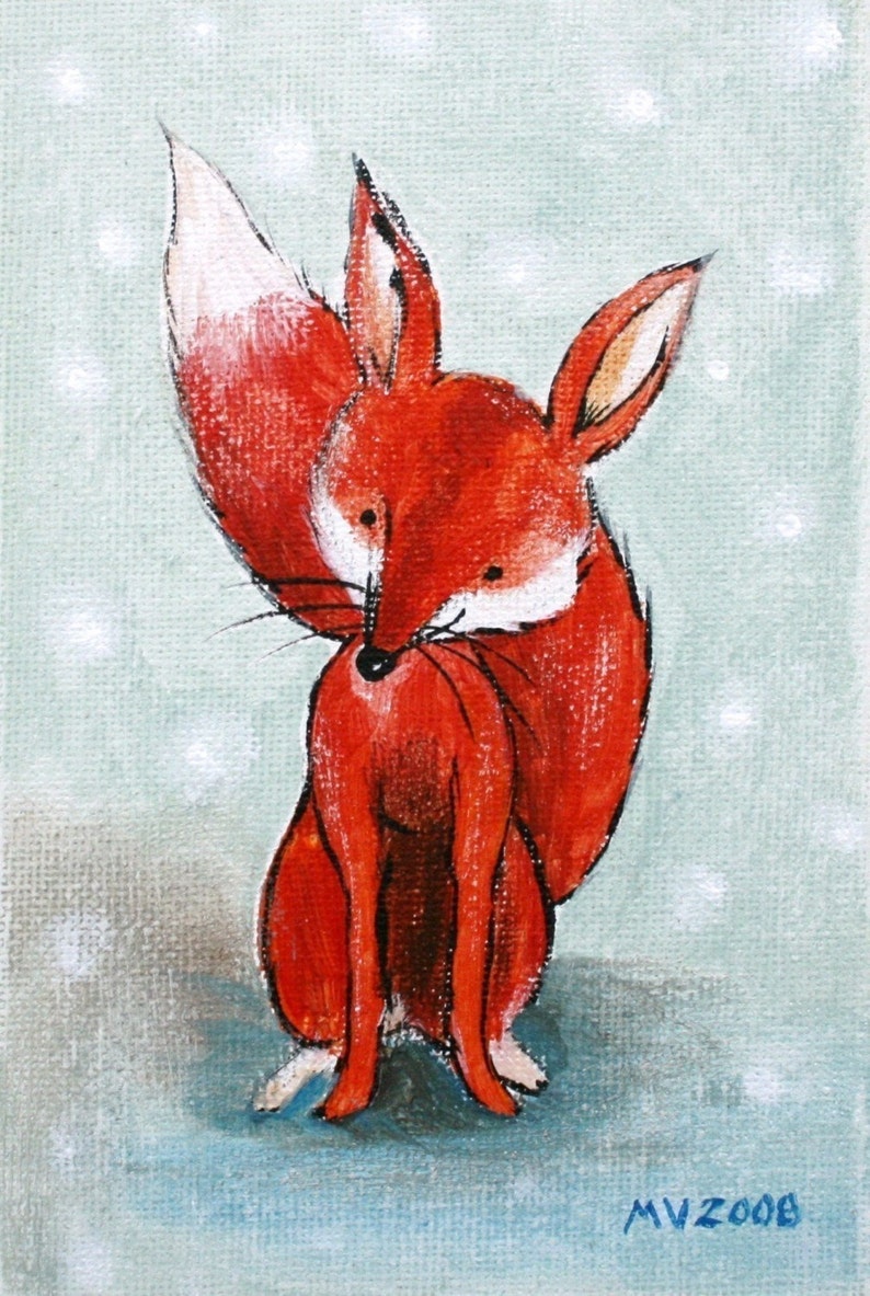 Red Red FOX PRINT 8x10 image 1