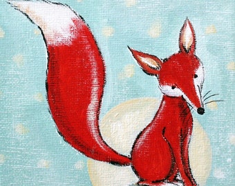 Bright Night Red Fox -PRINT 7x10"