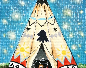 Sleeping Hawk- PRINT 11x14
