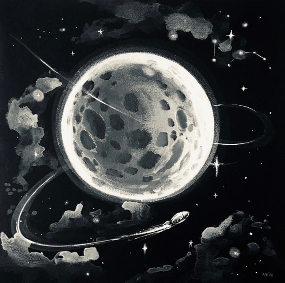 Poster/print of space  Prints with the moon and stars online –