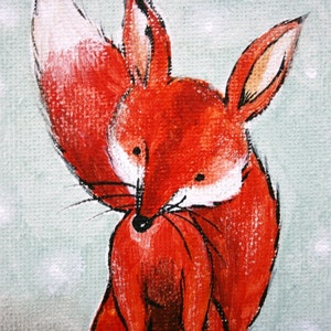 Red Red FOX PRINT 8x10 image 2