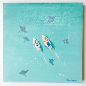 Arte del surf, arte surfista, arte dell&#39;oceano, arte sulla spiaggia, dipinti sulla spiaggia, tavola da surf, surf, articoli per la casa, arredamento della camera, camere per bambini e bambini,