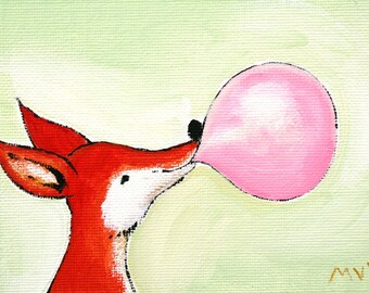 The Bubblegum Fox PRINT 8x10