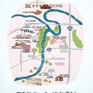 My City of Fort Worth- Print, Fort Worth Texas, Map, Map of Fort Worth Texas, housewares. Baby, kids, art for kids, decor