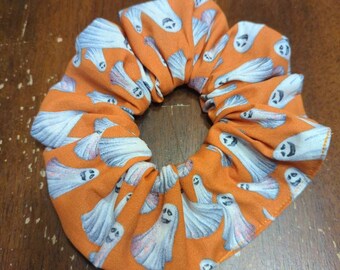 Orange Ghosts Halloween Jumbo Scrunchie