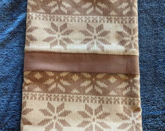 Brown and Tan Knit-Look Pillowcase