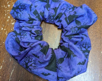 Black and Purple Haunted Mansion Jumbo Scrunchie