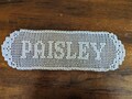 Custom Handmade Crocheted Name Doily