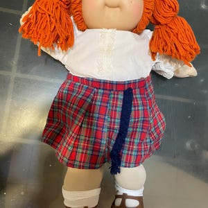 Vintage 1985 Ann Greta Cabbage Patch Doll rote Haare grüne Augen Scottish