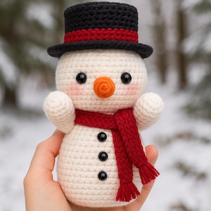 Snowman and hats Crochet Pattern for Christmas, Snowman Amigurumi, Christmas Crochet Pattern, Snowman toys, Crochet Pattern In English